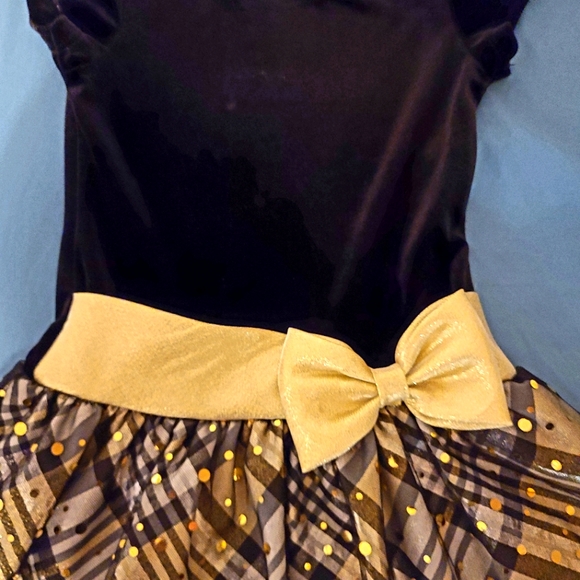 Bonnie Jean Girls Dress size 5T colors Black and Gold - Picture 2 of 12